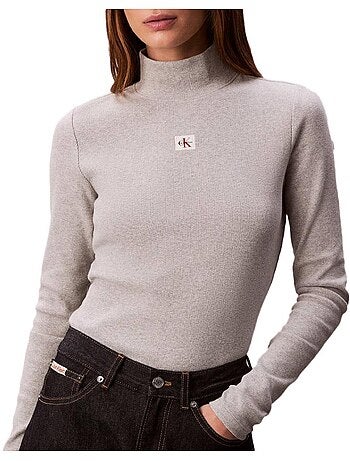 T-Shirt Donna Calvin Klein Jeans Dolcevita con Logo
