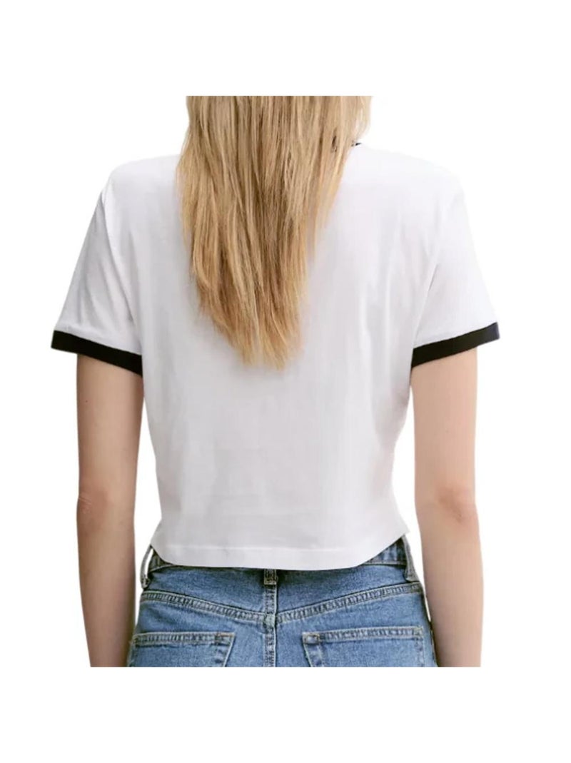 T-Shirt Donna Calvin Klein Jeans in Jersey Drapeggiato Bianco - Kiabi