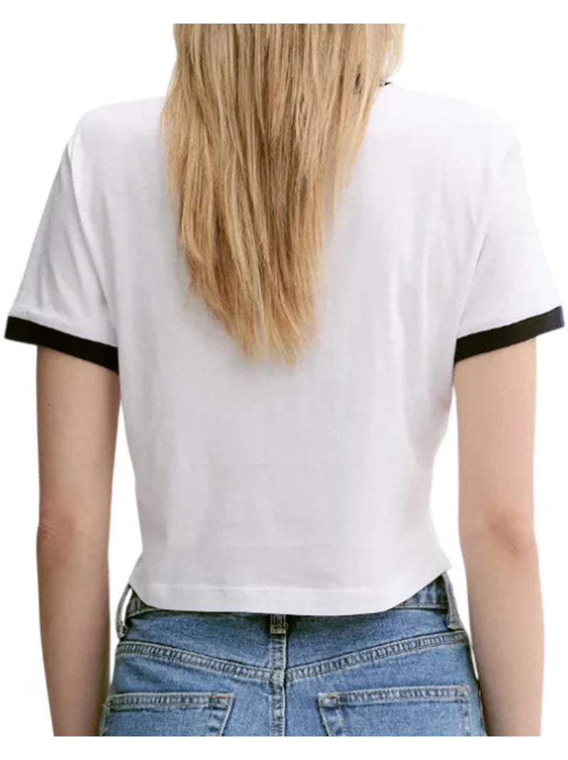 T-Shirt Donna Calvin Klein Jeans in Jersey Drapeggiato Bianco - Kiabi