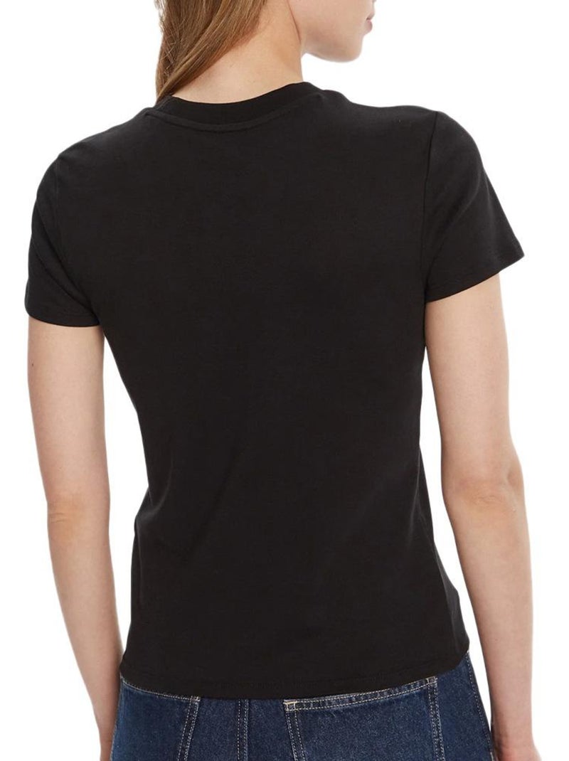 T-shirt Donna Calvin Klein Jeans Supima Cotone Nero - Kiabi