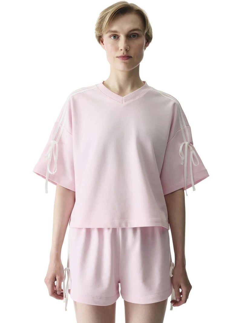 T-shirt donna con dettaglio fiocco penti Rosa confetto - Kiabi
