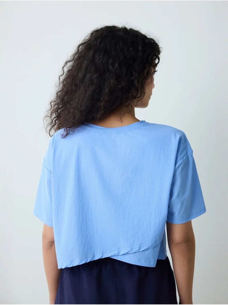 T-shirt donna con dettaglio sul retro penti Blu cielo - Kiabi