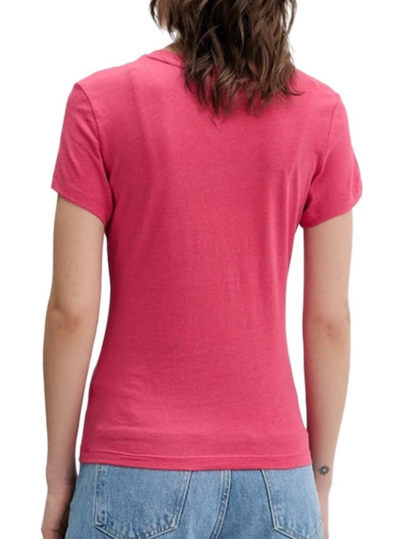T-Shirt Donna con Logo Tommy Hilfiger Rosa - Kiabi