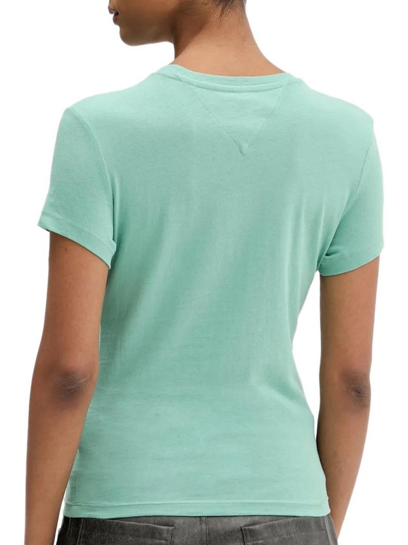 T-Shirt Donna con Logo Tommy Hilfiger Verde - Kiabi