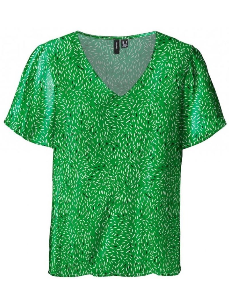 T-shirt Donna con Stampa Scollo a V Vero Moda Verde - Kiabi