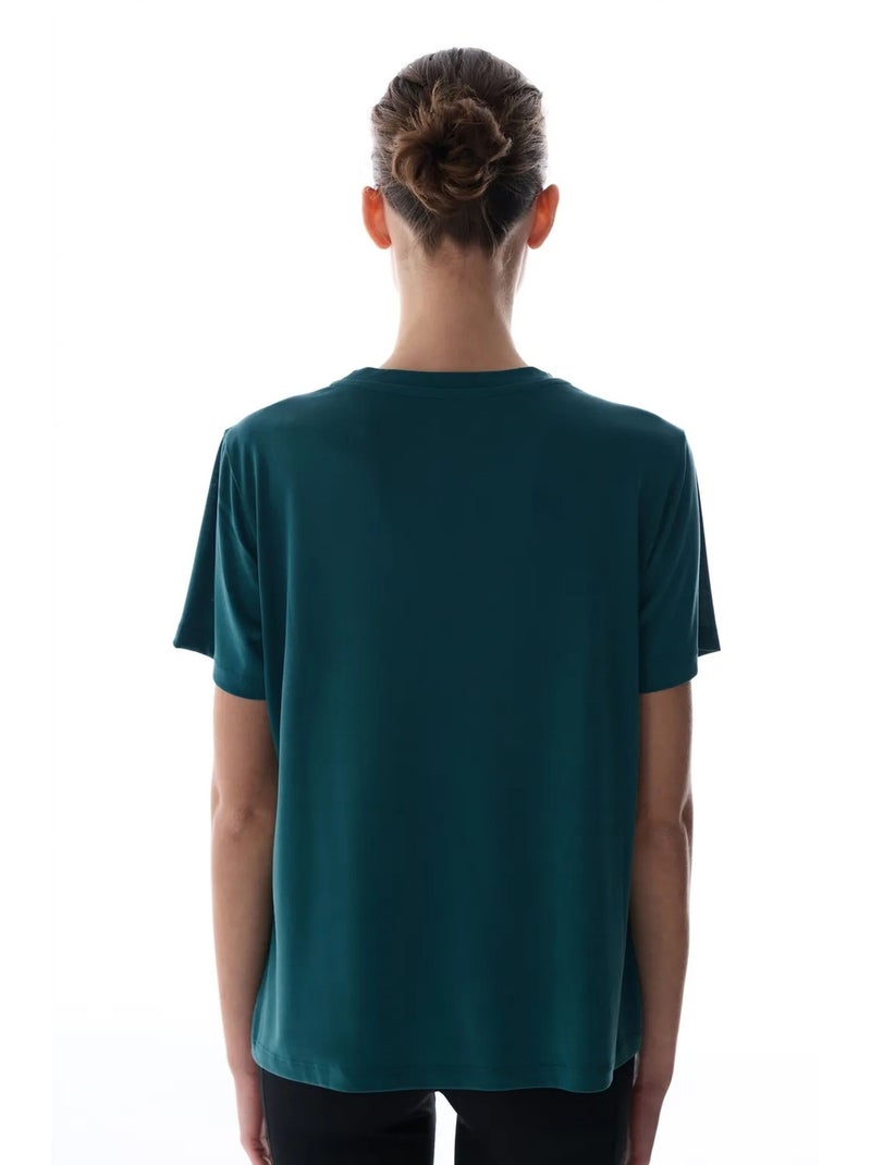 T-shirt donna girocollo penti Blu pavone - Kiabi