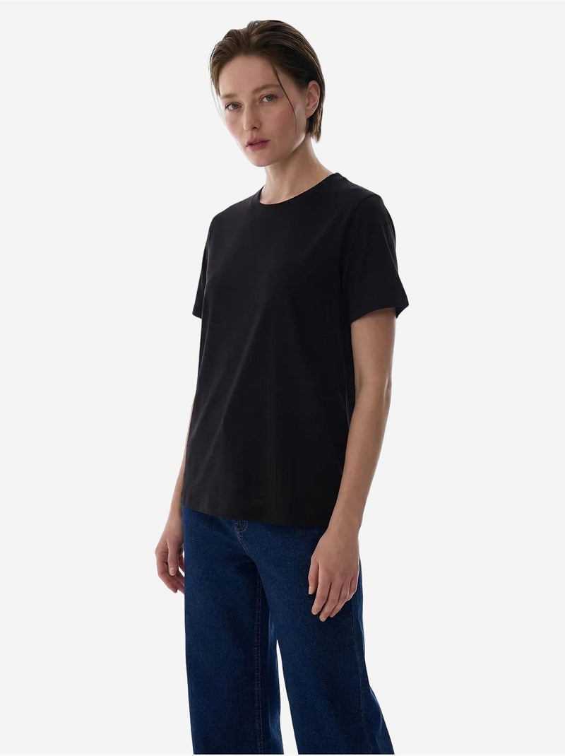 T-shirt donna girocollo penti Nero - Kiabi