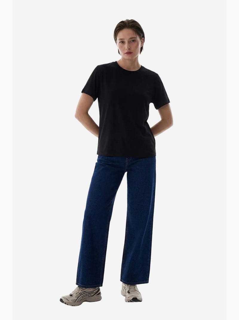 T-shirt donna girocollo penti Nero - Kiabi