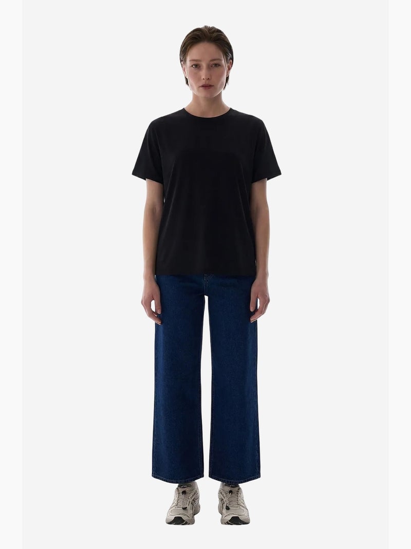 T-shirt donna girocollo penti Nero - Kiabi