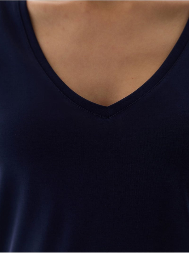 T-shirt donna in modal penti Blu marino - Kiabi