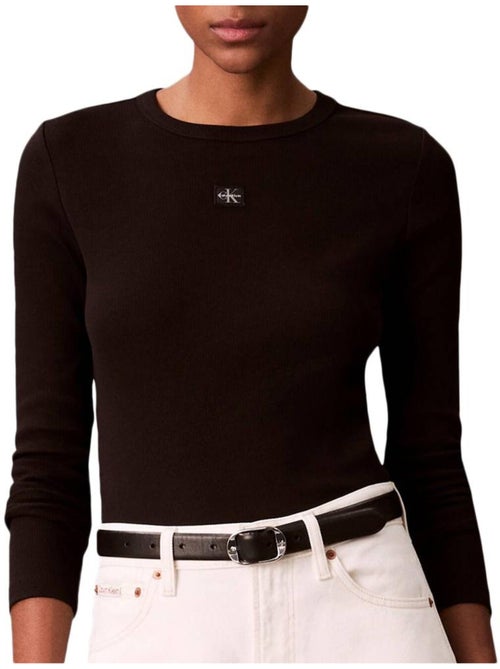 T-Shirt Donna Maniche Lunghe Calvin Klein Jeans con Logo - Kiabi T-Shirt Donna Maniche Lunghe Calvin Klein Jeans con Logo - Kiabi
