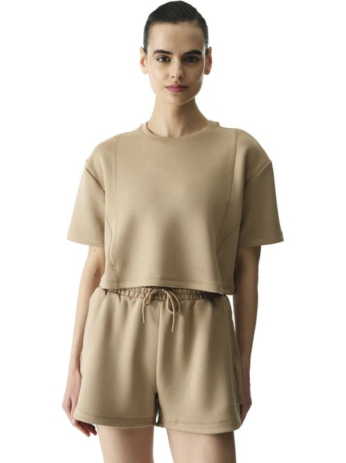 T-shirt donna silky feel con cuciture decorative penti - Kiabi