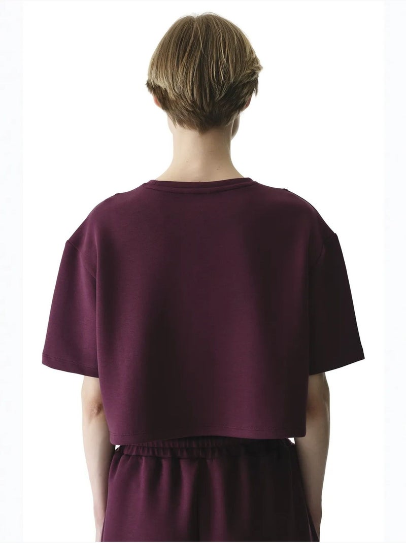 T-shirt donna silky feel con cuciture decorative penti Rosso bordeaux - Kiabi