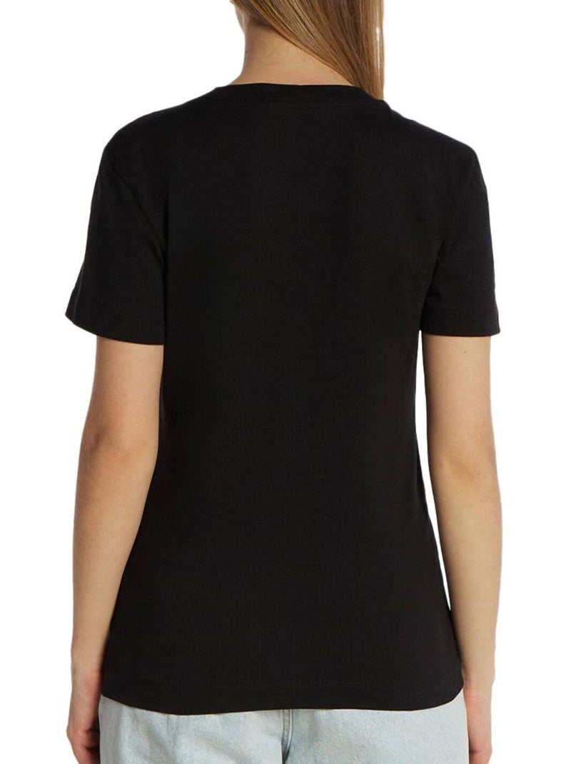 T-shirt Donna Slim Calvin Klein Jeans con Monogramma Nero - Kiabi