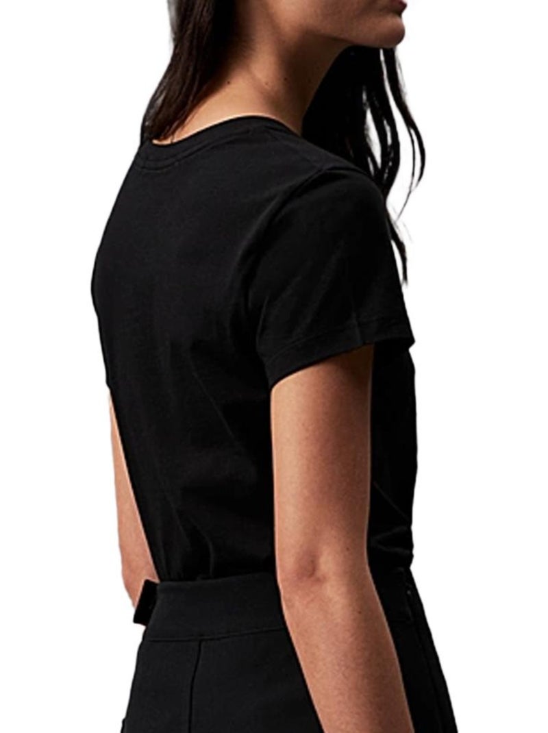 T-Shirt Donna Slim Calvin Klein Jeans con Ricamo Nero - Kiabi