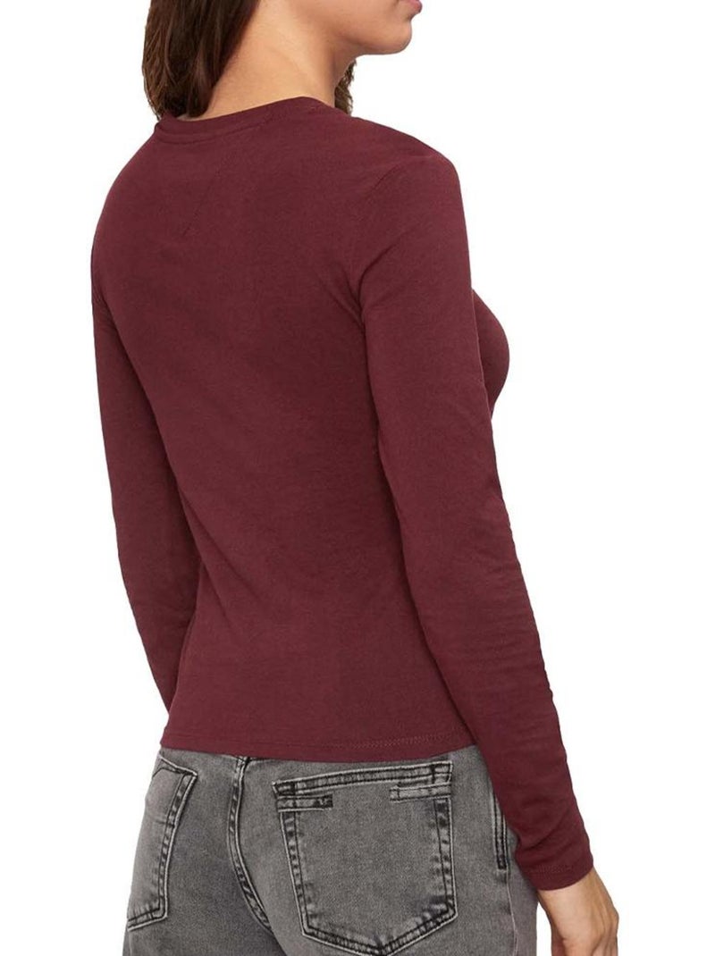 T-shirt donna tommy hilfiger a maniche lunghe Bordeaux - Kiabi