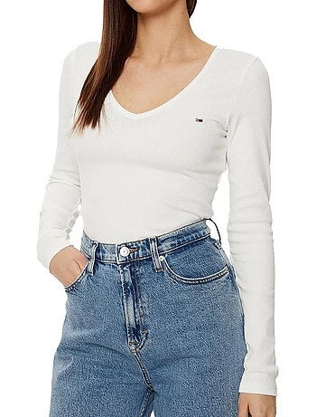 T-shirt donna tommy hilfiger a maniche lunghe color