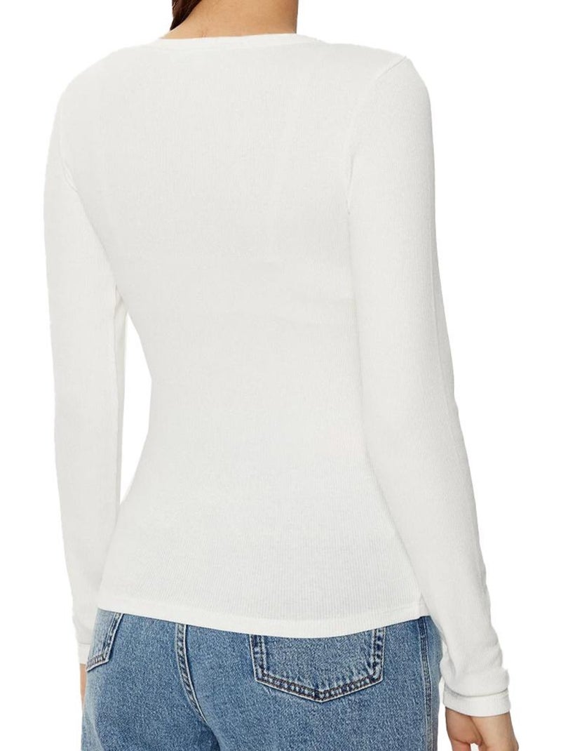 T-shirt donna tommy hilfiger a maniche lunghe color Ecru - Kiabi