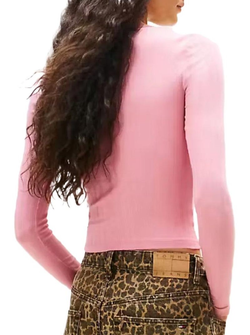 T-Shirt Donna Tommy Hilfiger a Maniche Lunghe Rosa - Kiabi