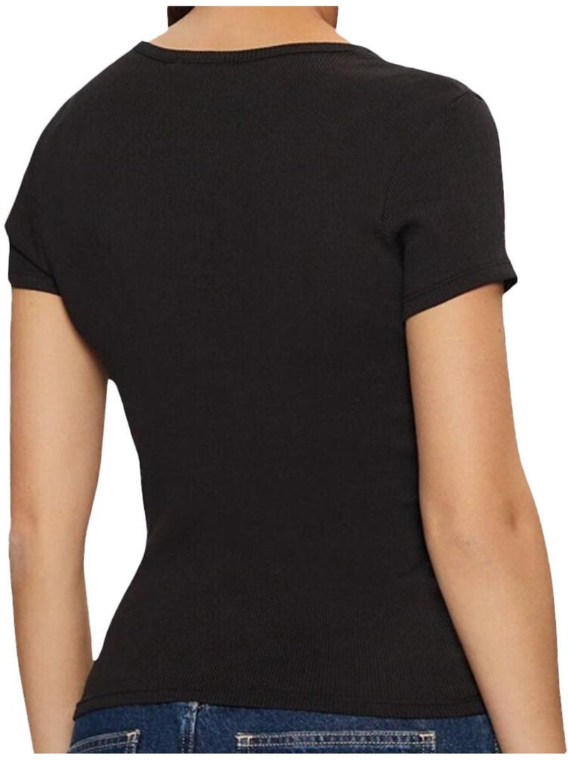 T-Shirt Donna Tommy Hilfiger con Bottoni Nero - Kiabi