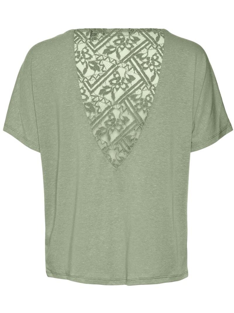 T-shirt Donna Vero Moda con Pizzo Verde - Kiabi