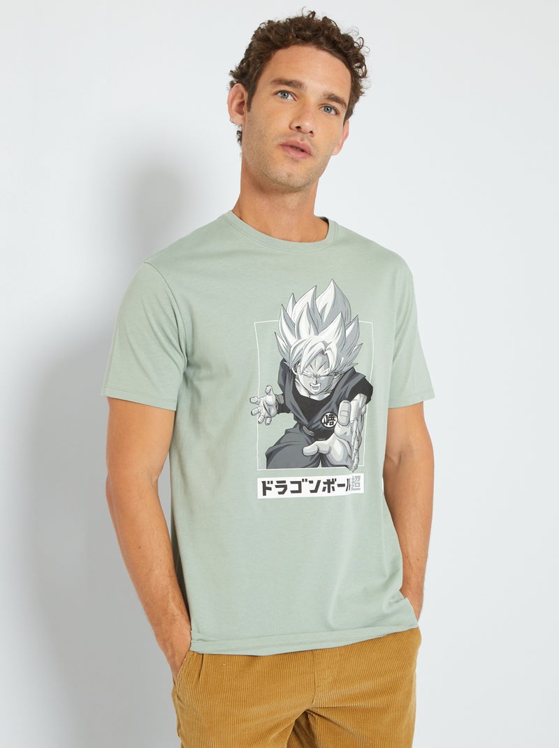 T-shirt 'Dragon Ball Z' in jersey verde grigio - Kiabi