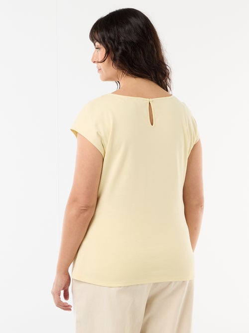 T-shirt drappeggiata con gioiello dorato - Kiabi