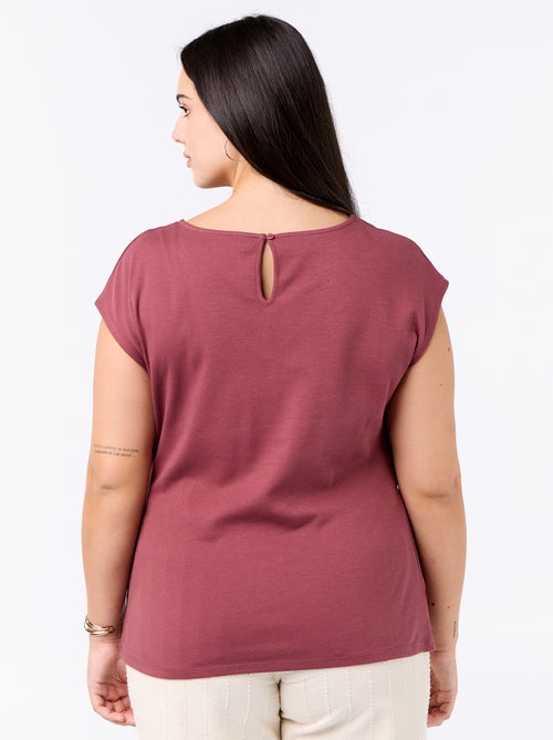 T-shirt drappeggiata con gioiello dorato - Kiabi