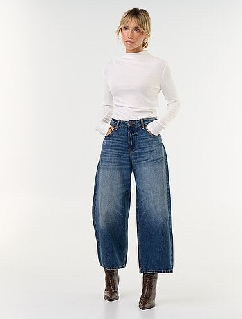 T-shirt drappeggiato a maniche lunghe