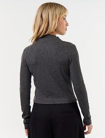T-shirt drappeggiato a maniche lunghe
