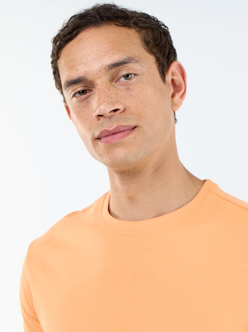 T-shirt dritta in jersey tinta unita Arancione - Kiabi