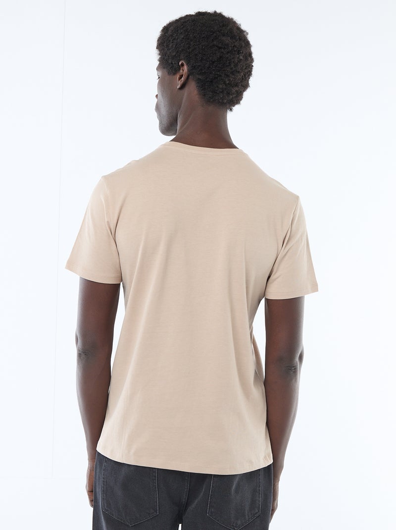 T-shirt dritta in jersey tinta unita Beige - Kiabi