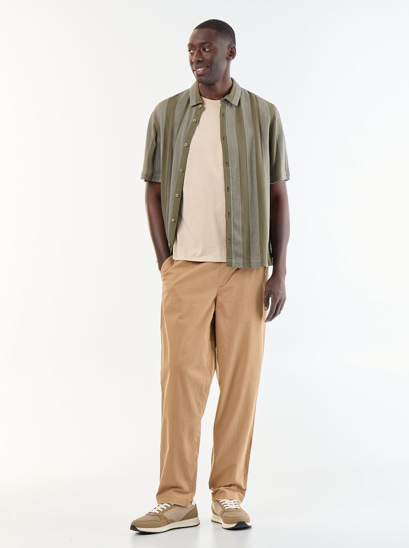 T-shirt dritta in jersey tinta unita Beige - Kiabi