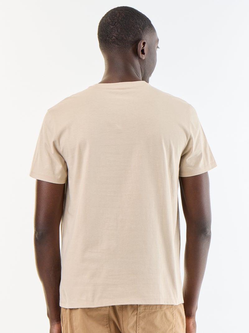 T-shirt dritta in jersey tinta unita Beige - Kiabi