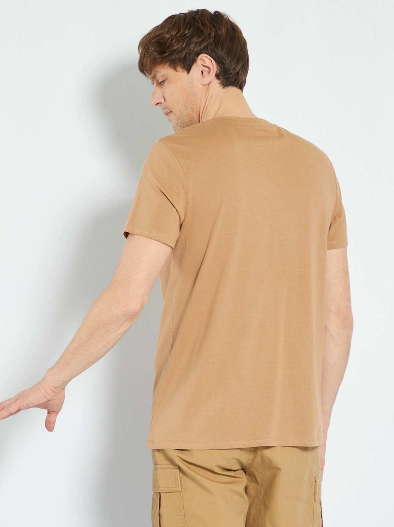 T-shirt dritta in jersey tinta unita BEIGE - Kiabi