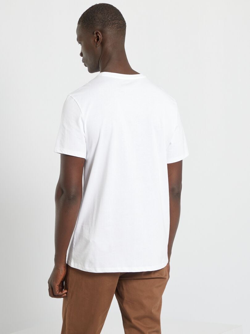 T-shirt dritta in jersey tinta unita bianco - Kiabi