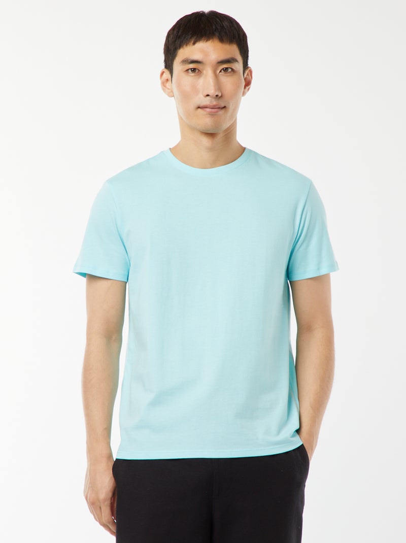 T-shirt dritta in jersey tinta unita Blu - Kiabi