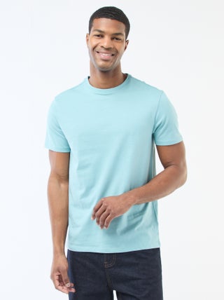 T-shirt dritta in jersey tinta unita