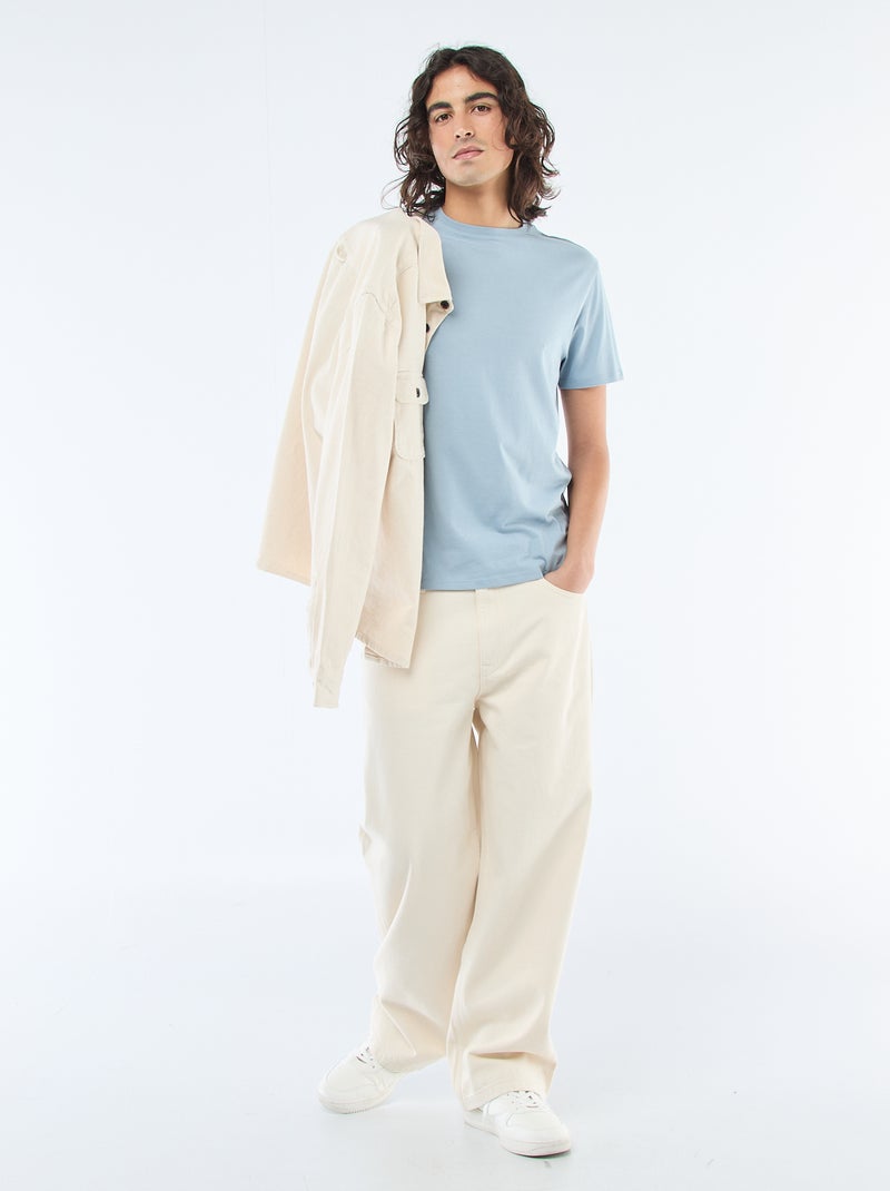 T-shirt dritta in jersey tinta unita Blu - Kiabi