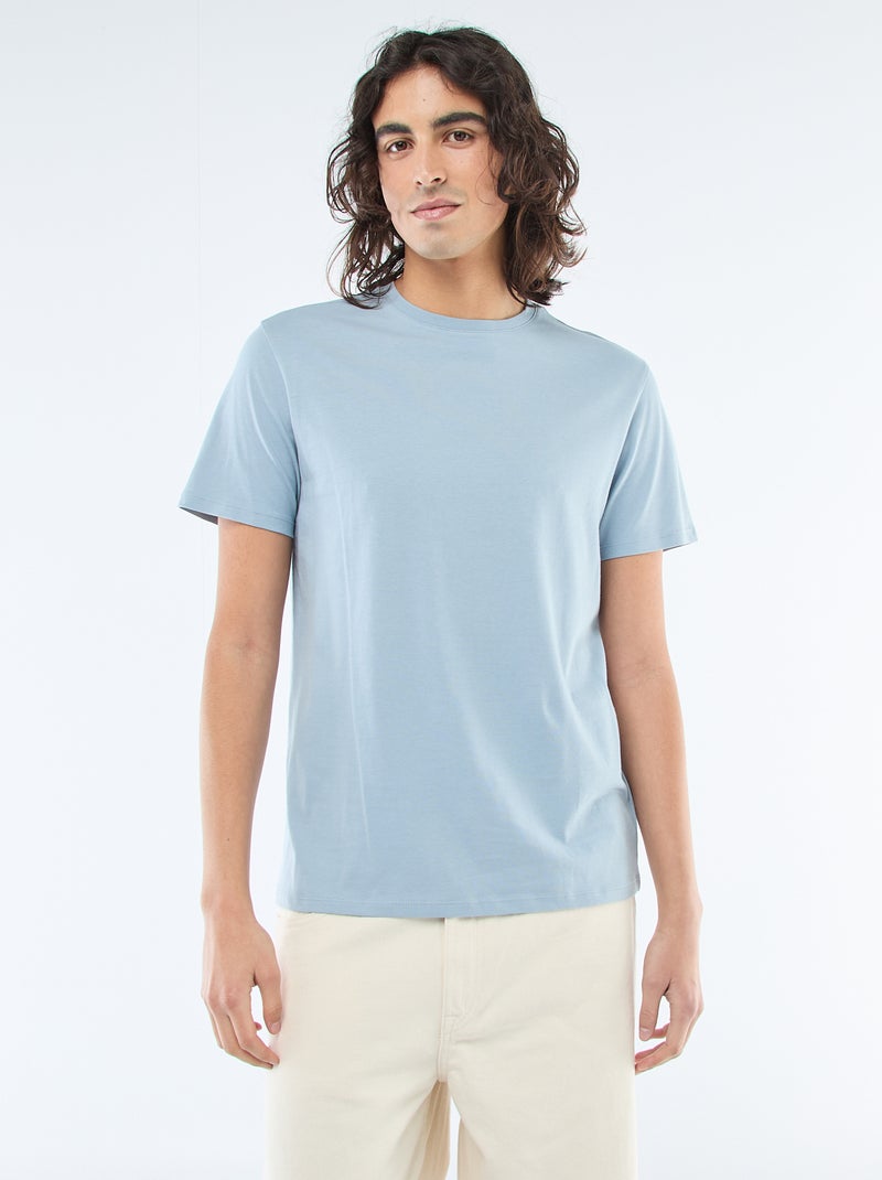T-shirt dritta in jersey tinta unita Blu - Kiabi