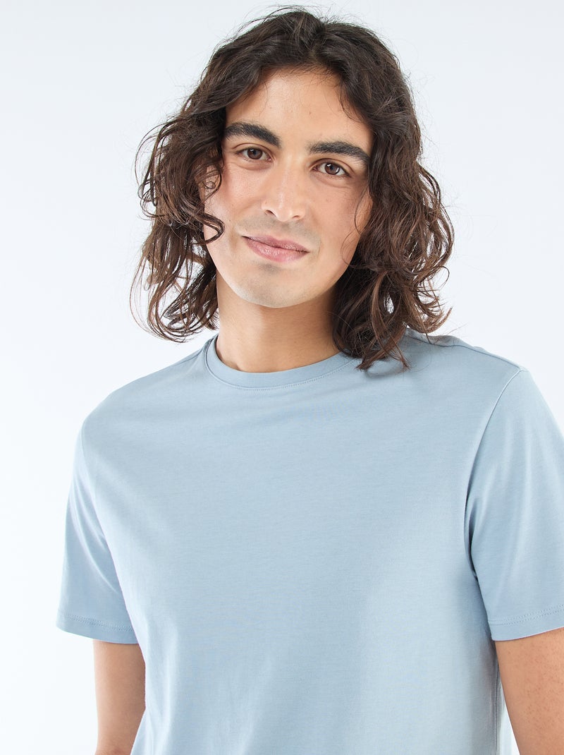 T-shirt dritta in jersey tinta unita Blu - Kiabi