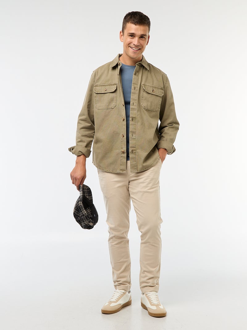 T-shirt dritta in jersey tinta unita BLU - Kiabi