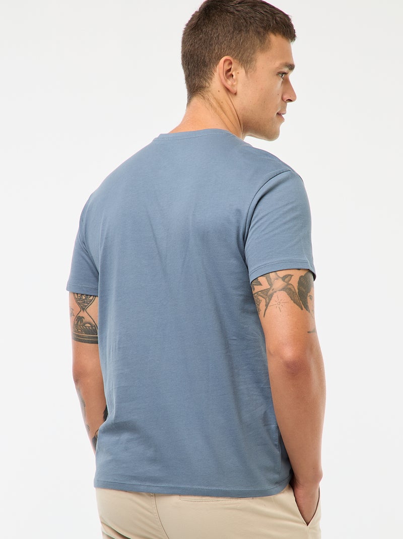 T-shirt dritta in jersey tinta unita BLU - Kiabi