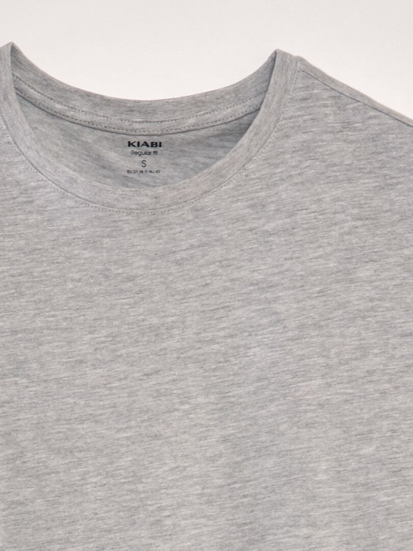 T-shirt dritta in jersey tinta unita grigio chiaro - Kiabi