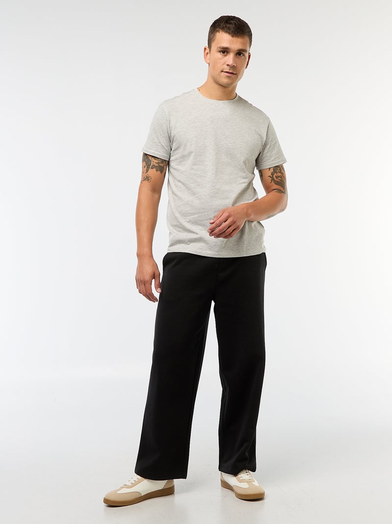 T-shirt dritta in jersey tinta unita grigio chiaro - Kiabi