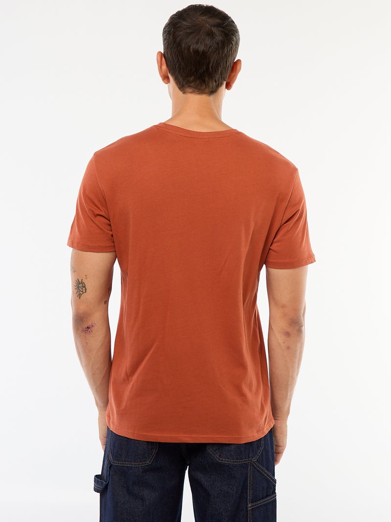 T-shirt dritta in jersey tinta unita Marrone - Kiabi