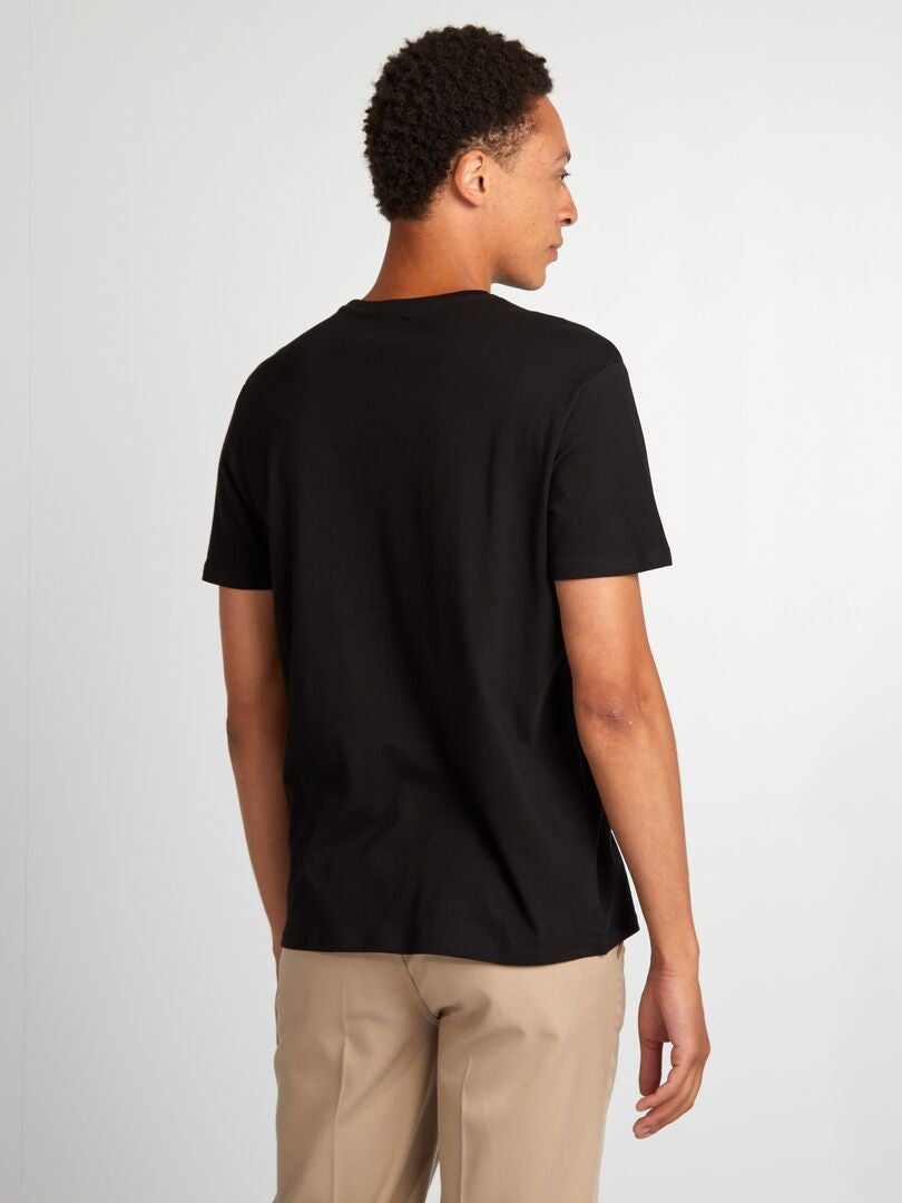 T-shirt dritta in jersey tinta unita nero - Kiabi