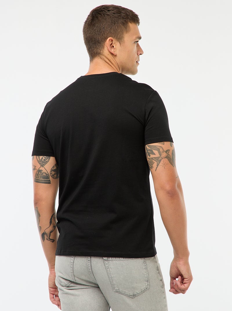 T-shirt dritta in jersey tinta unita nero - Kiabi