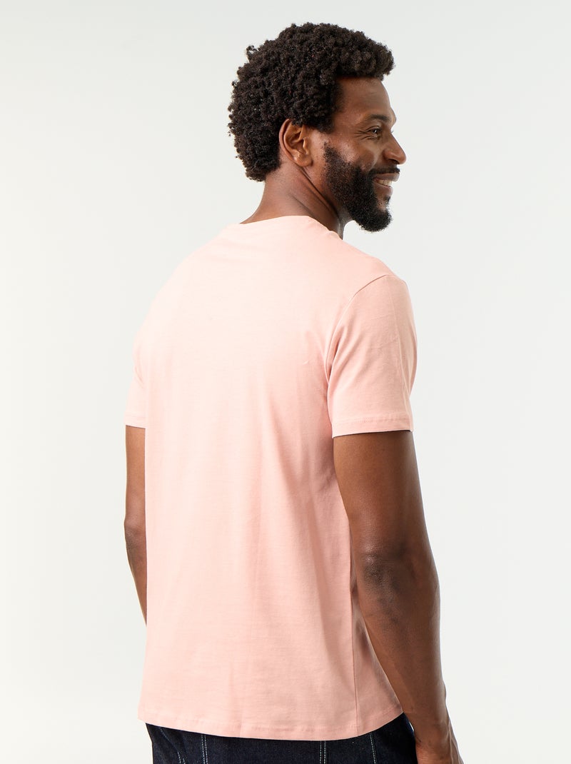 T-shirt dritta in jersey tinta unita Rosa - Kiabi