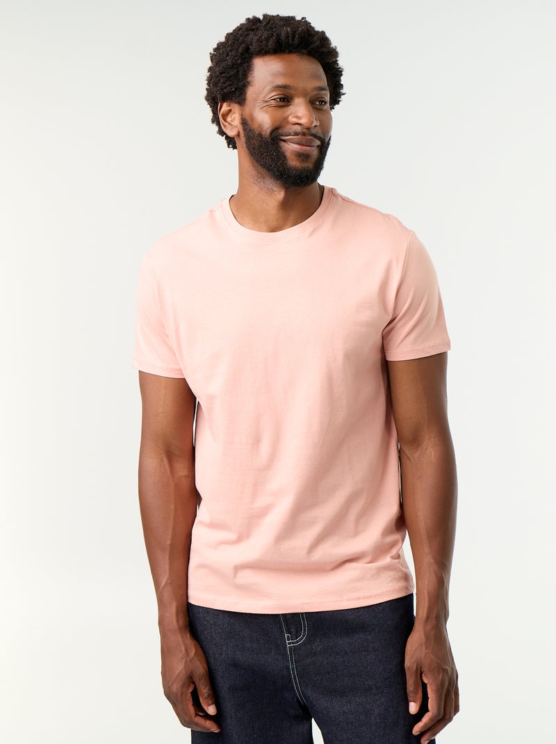 T-shirt dritta in jersey tinta unita Rosa - Kiabi